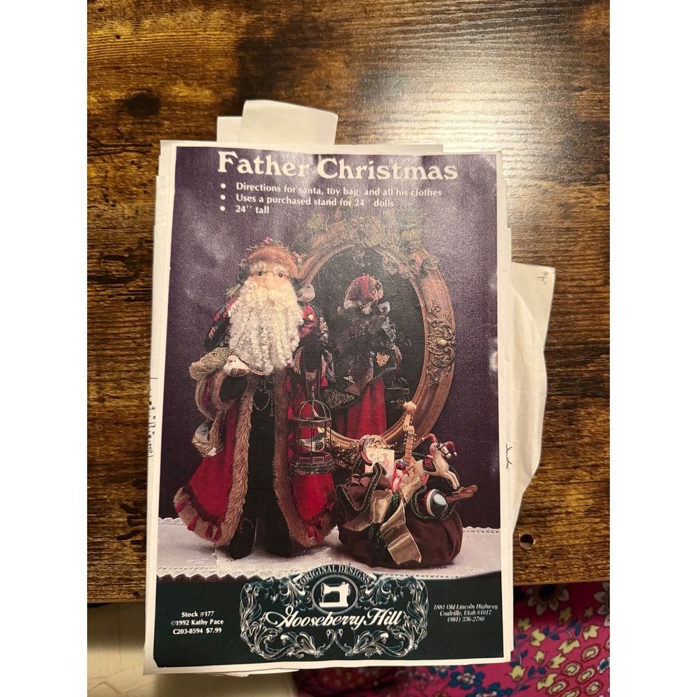 Gooseberry Hill Father Christmas Sewing Pattern 177 Kathy Pace 24" Santa Doll